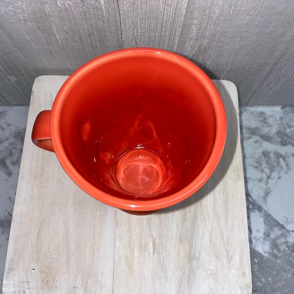 Retired Fiesta Persimmon Orange 6" Tall Pedestal Latte Mug Cup 16 oz Teapot logo - Picture 2 of 9